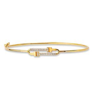 14K Gold CZ Flexible Bangle | Fine Jewelry By Tehrani Jewelry